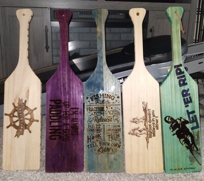 Wood Burnt Paddles DOUBLE SIDED PRINT