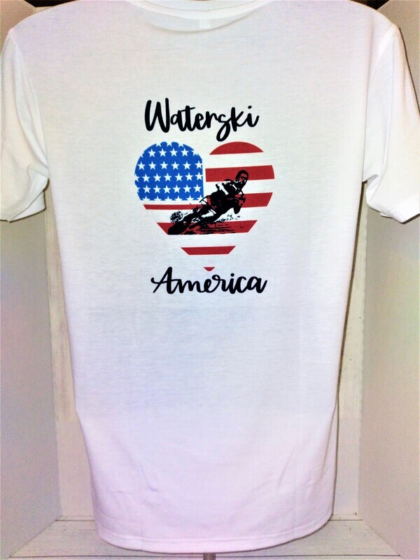 WATERSKI AMERICA/USA HEART