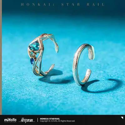 Honkai: Star Rail - Aventurine Inspired Ring Set