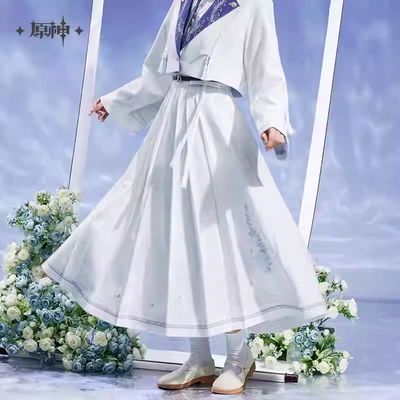 Genshin x Kamisato Ayato Themed Series - Long Pleated Skirt