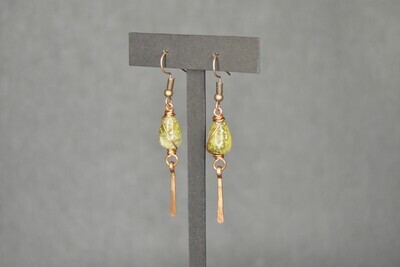 Swirldrop Jasper and Copper Earrings