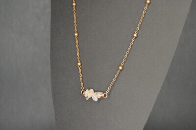Rose Quartz Cluster Necklace on Copper