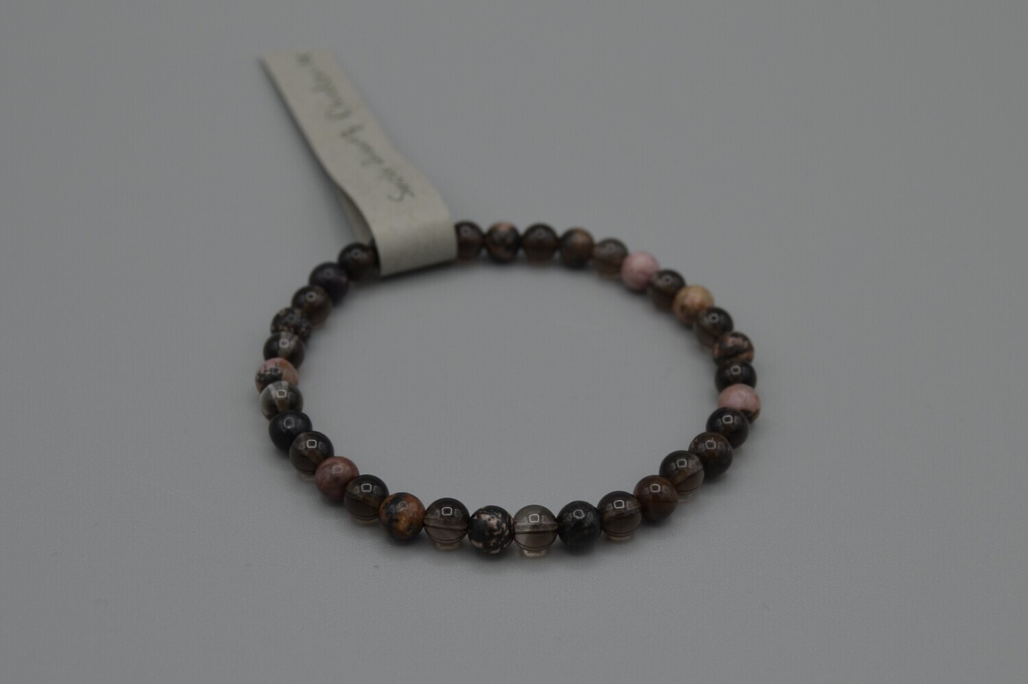 Black &amp; Pink Stone Stretch Bracelet L