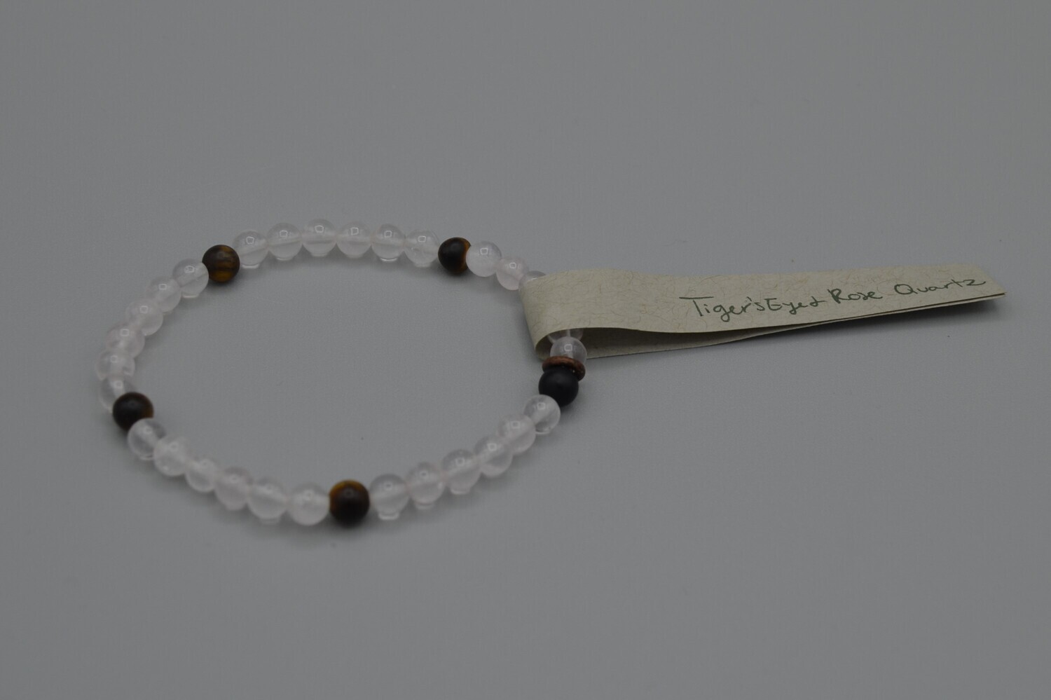 Brown &amp; Pink Stone Stretch Bracelet L