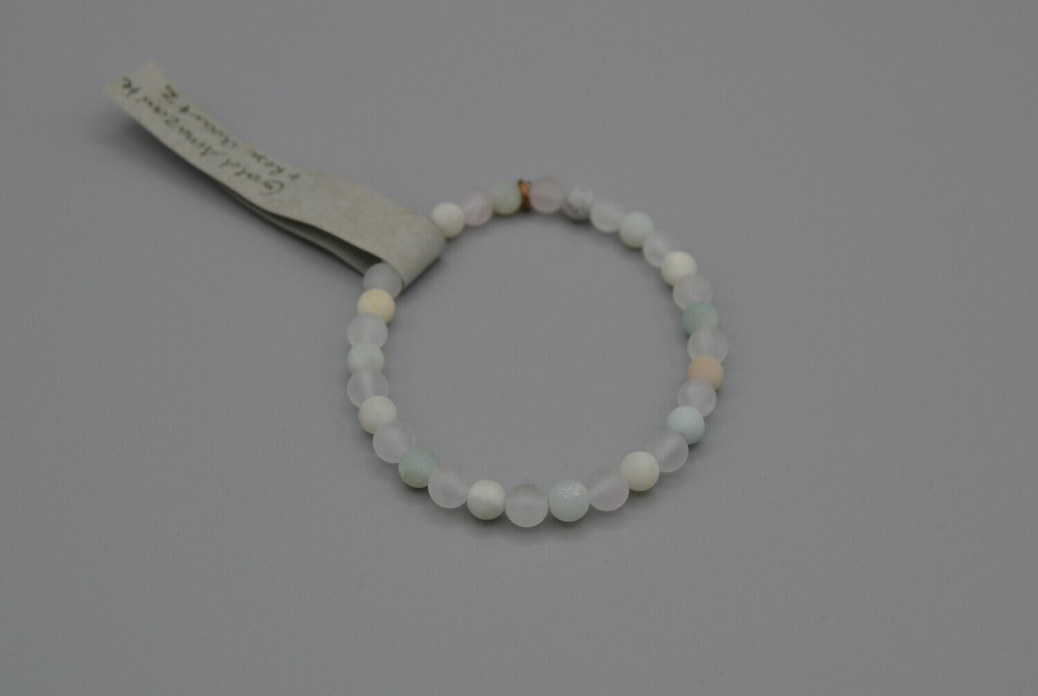Pastel Blue and Pink Stone Stretch Bracelet M