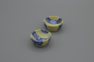 Purple and Yellow Set of Mini Pottery