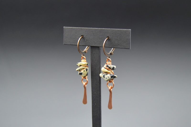 Speckled Stone Cluster Earrings