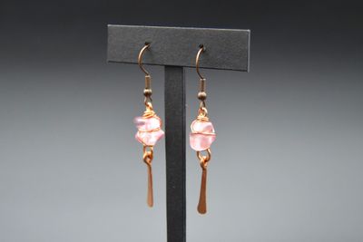 Cherry Quartz Cluster Earrings