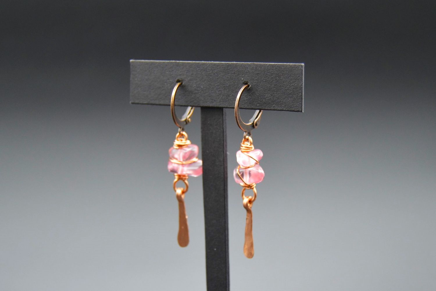 Cherry Quartz Cluster Earrings