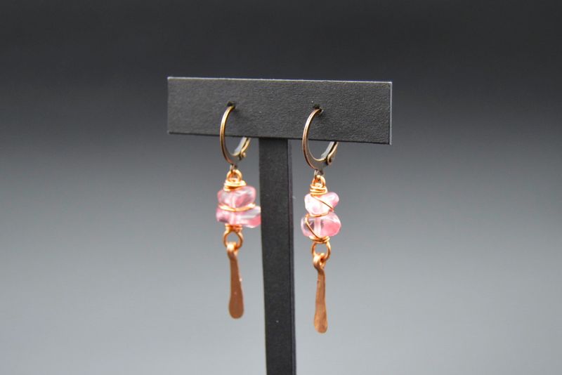 Cherry Quartz Cluster Earrings