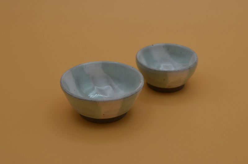 Set of Two Periwinkle Striped Mini Dishes
