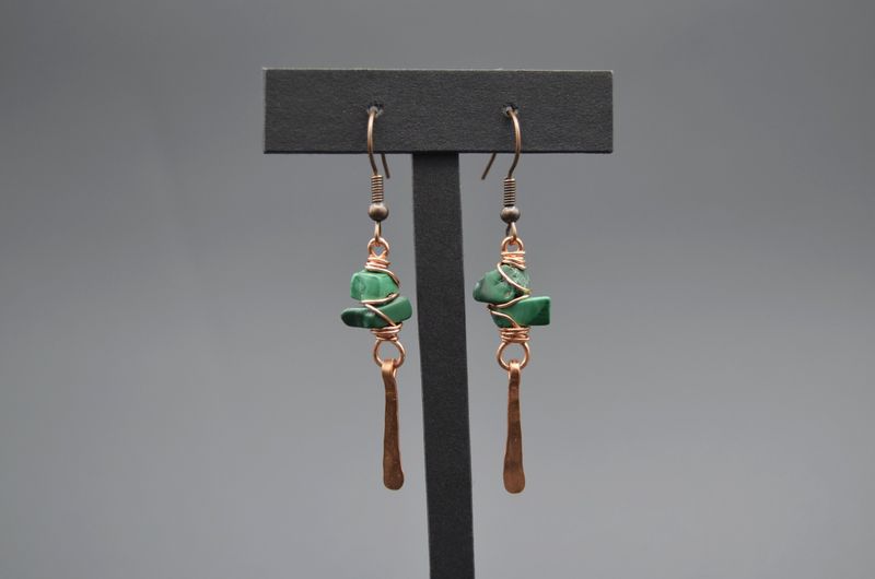 Malachite Cluster Earrings