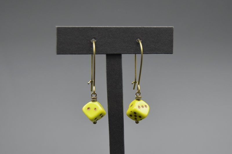 Green Dice Earrings