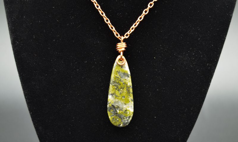 Unakite and Copper Necklace