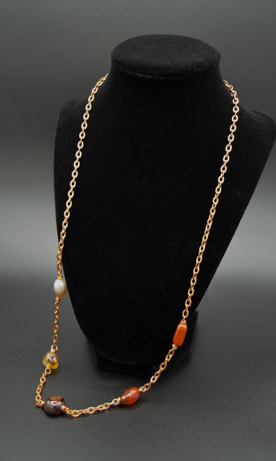 Chunky Long Carnelian Necklace