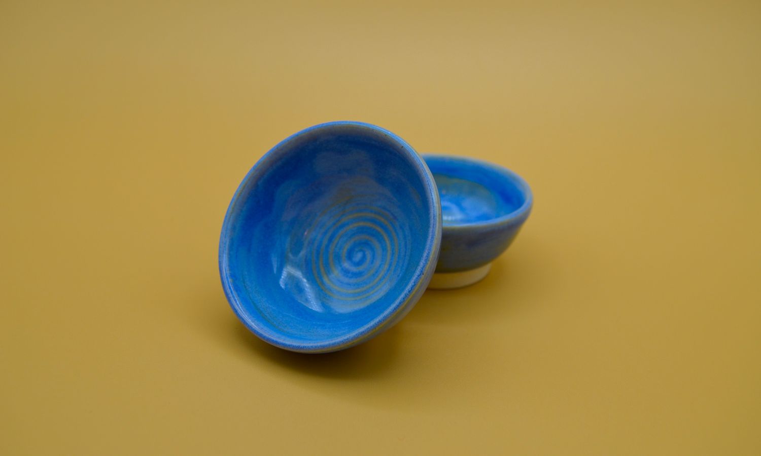 Set of Two Blue Mini Dishes