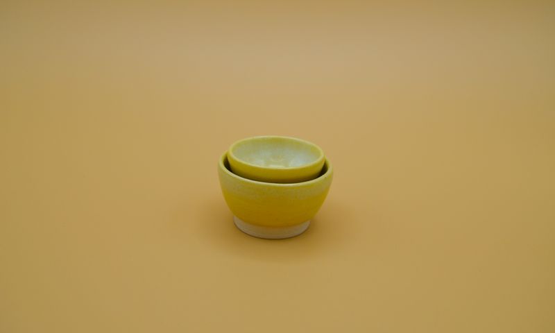 Set of Pastel Yellow Mini Dishes