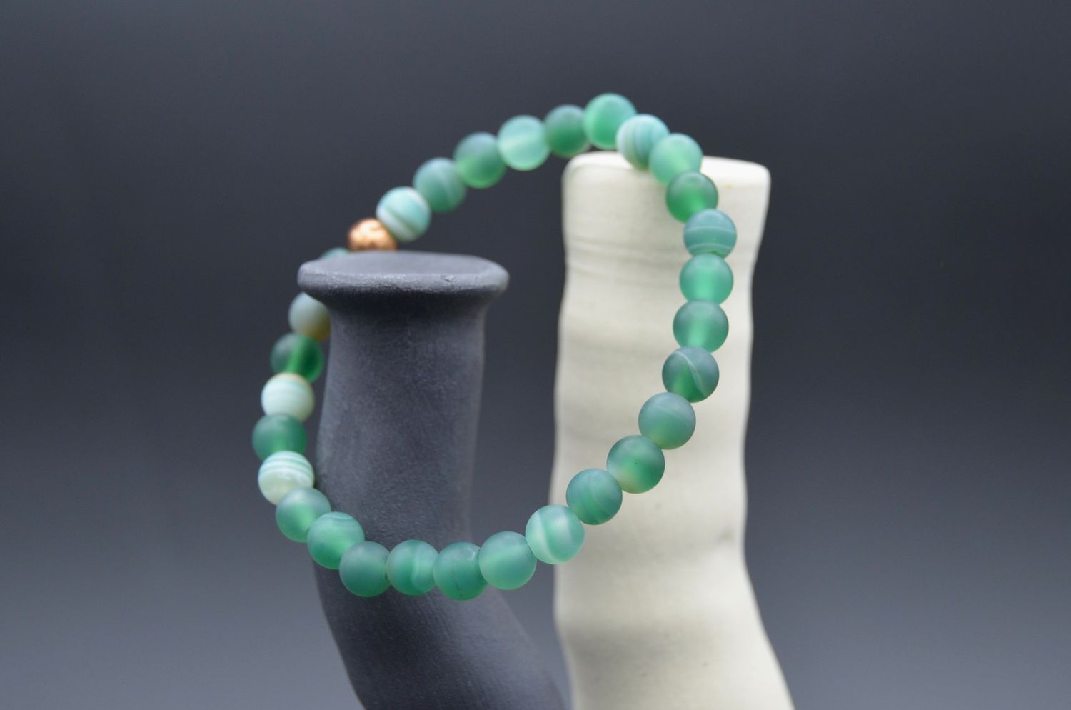 Green Teal Agate Stretch Bracelet