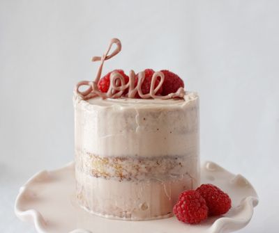 3 layer 6" Round Raspberry Amaretto Almond Cake