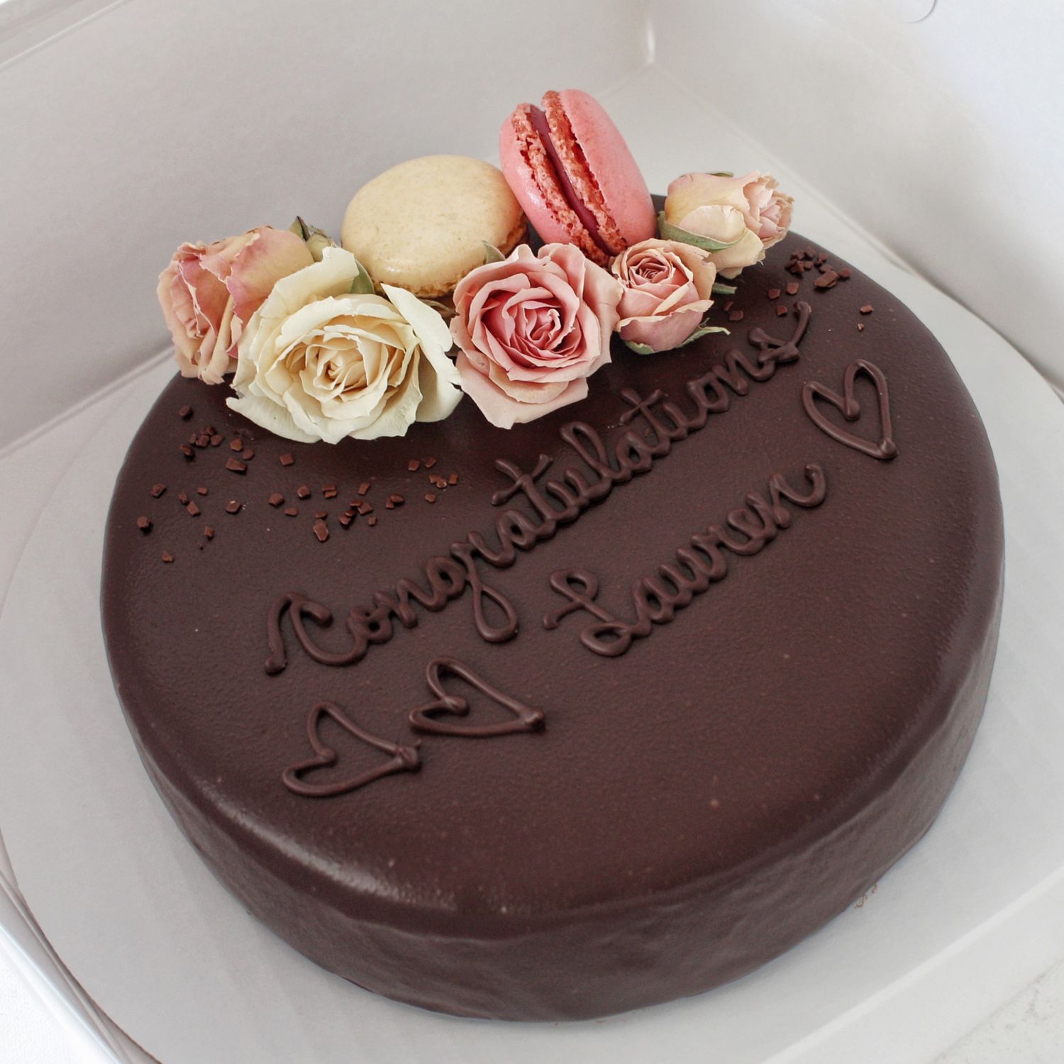 1 layer 7 1 layer 7" Round or Heart shaped Chocolate Olive Oil Cake