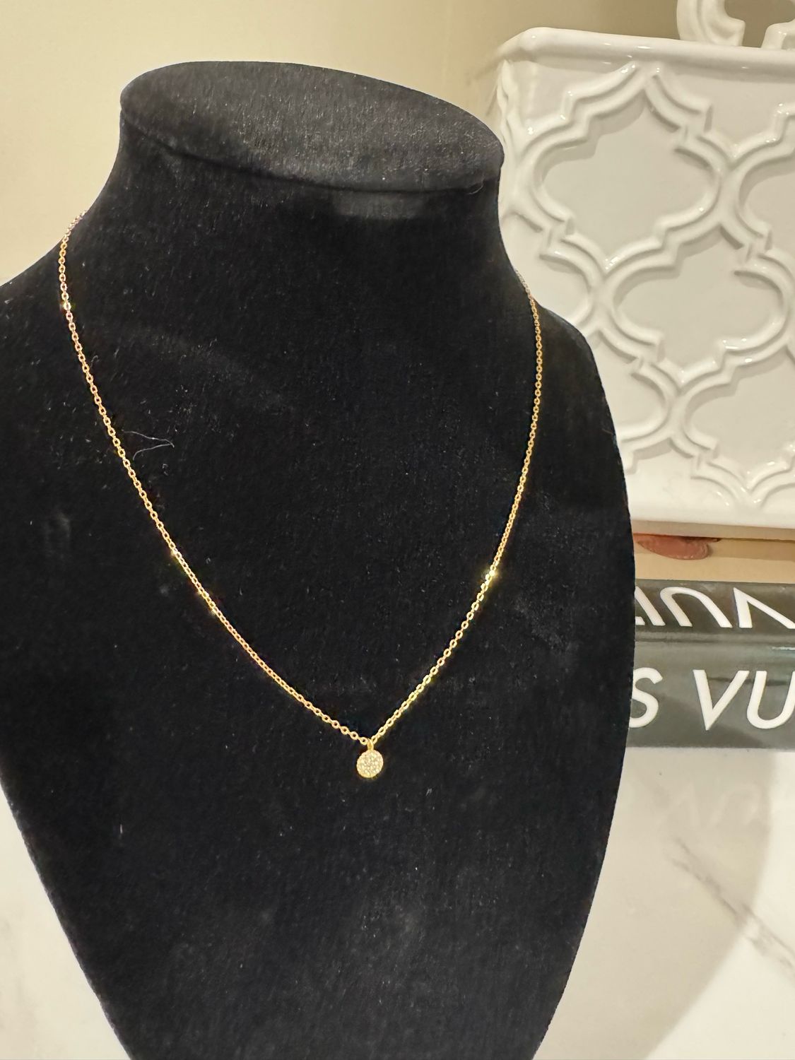 Tiny Pave’ Crystal Medallion