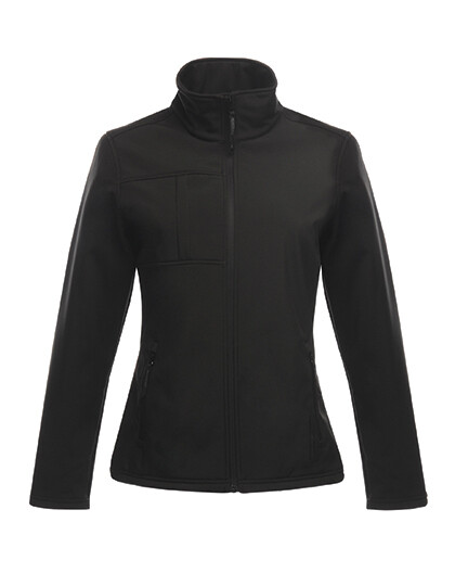 Women&#39;s Softshell Jacket-Octagon, Farbe: Black/Black