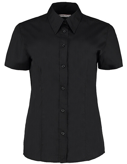 Woman&#39;s Classic Fit Workforce Poplin Shirt Short Sleeve, Farbe: Black
