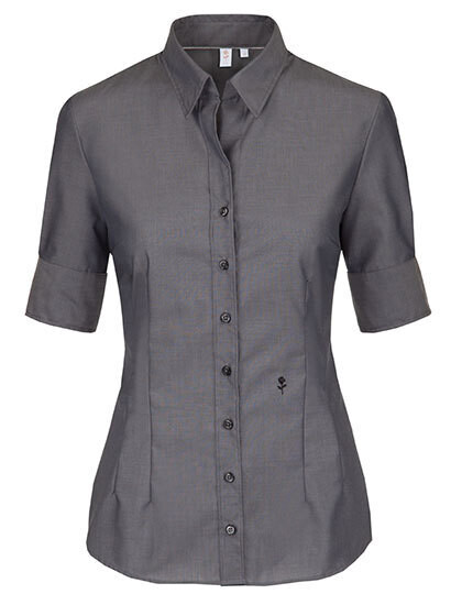 Women´s Blouse Slim Fit Short Sleeve, Farbe: Anthracite