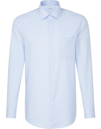 Men&#39;s Shirt Regular Fit Check/Stripes Long Sleeve, Farbe: Check Light Blue- White