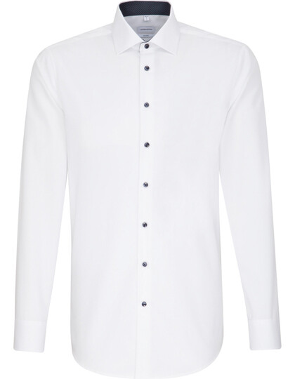 Men&#39;s Shirt Poplin Shaped Fit Long Sleeve, Farbe: White