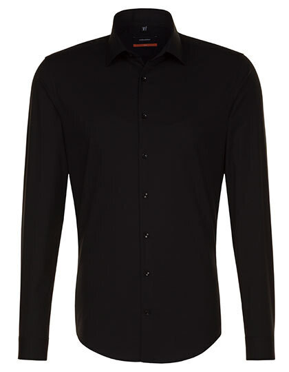 Men&#39;s Shirt Slim Fit Long Sleeve, Farbe: Black