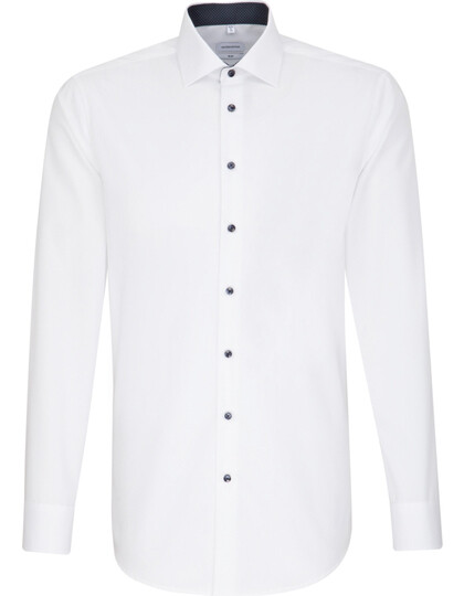 Men&#39;s Shirt Poplin Slim Fit Oxford Long Sleeve, Farbe: White