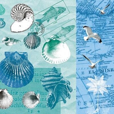 33er Serviette Antique Shells