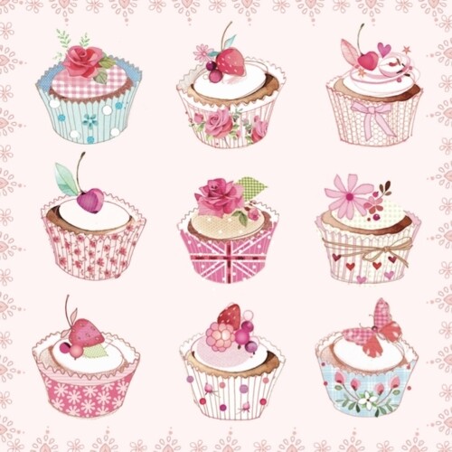 33er Servietten Cupcakes