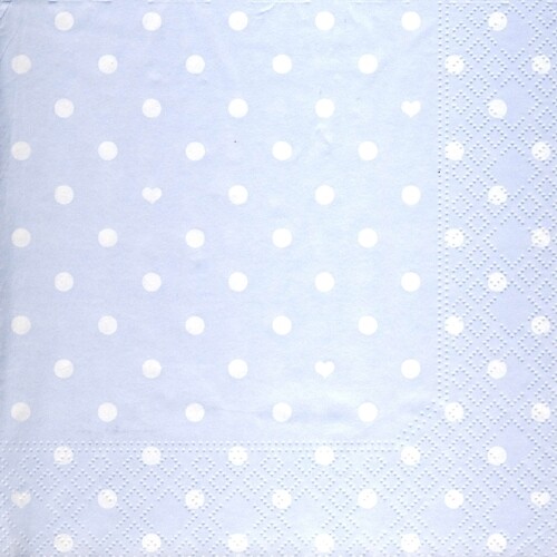 33er Servietten Hearts and Dots l.blue