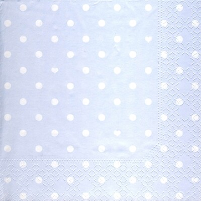 33er Servietten Hearts and Dots l.blue
