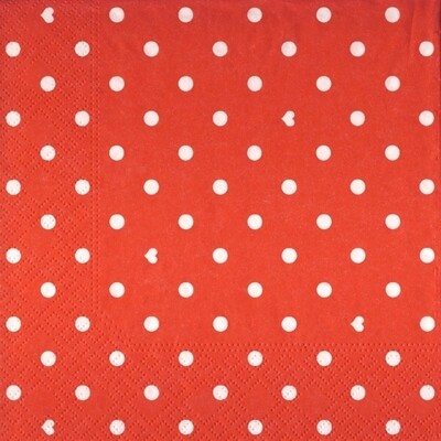 33er Servietten Hearts and Dots red, Qualität / Kartoninhalt: Hearts and Dots red