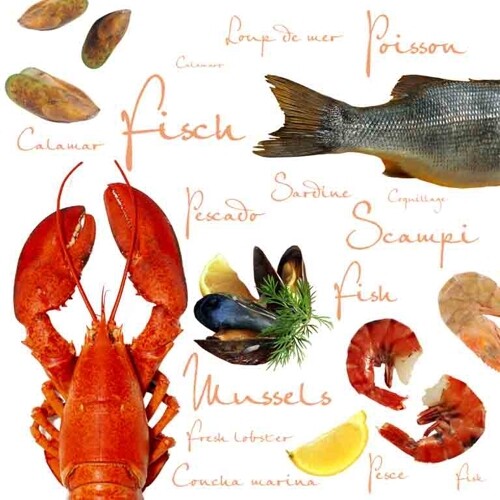33er Serviette  Frutti di Mare