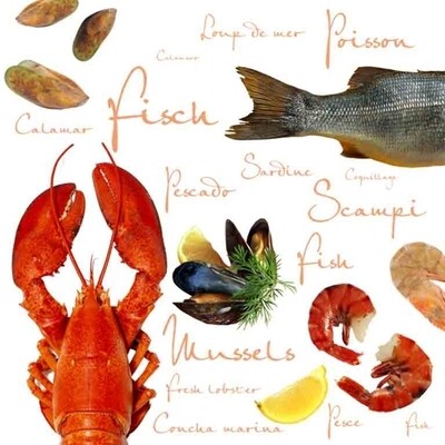33er Serviette  Frutti di Mare