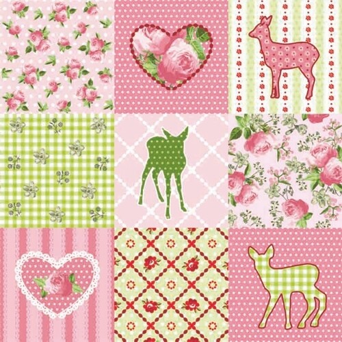 33er Serviette  Rosy Deer