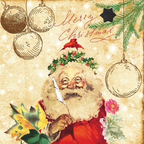 33er Serviette  Santa&#39;s Wish List