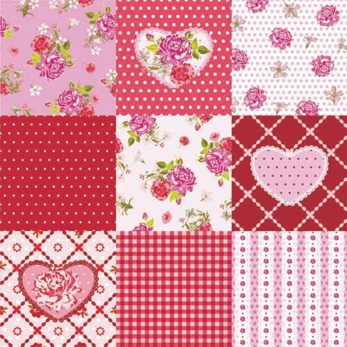33er Serviette  Rosy Heart
