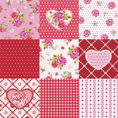 33er Serviette  Rosy Heart