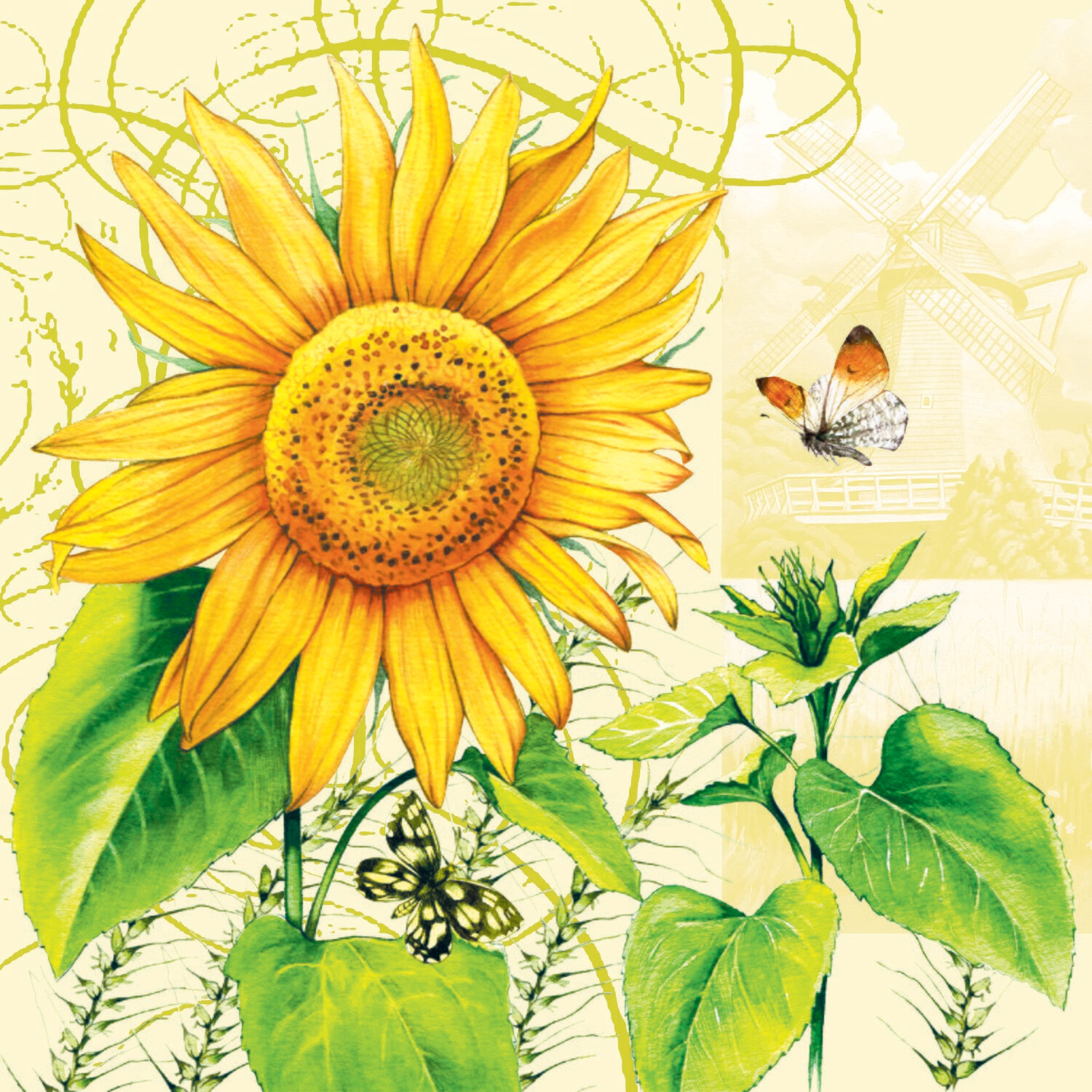 33er Serviette  Tournesol