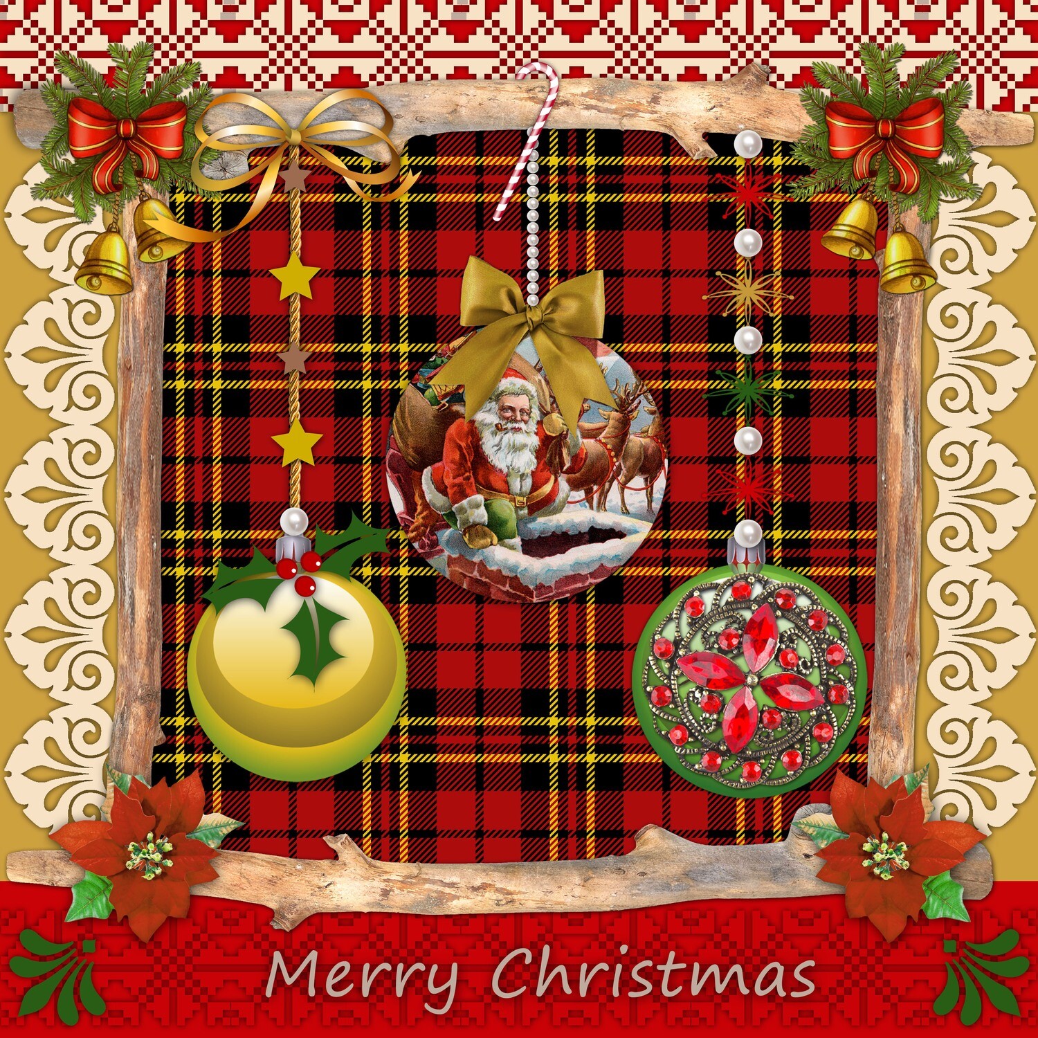 33er Serviette Magic X-mas