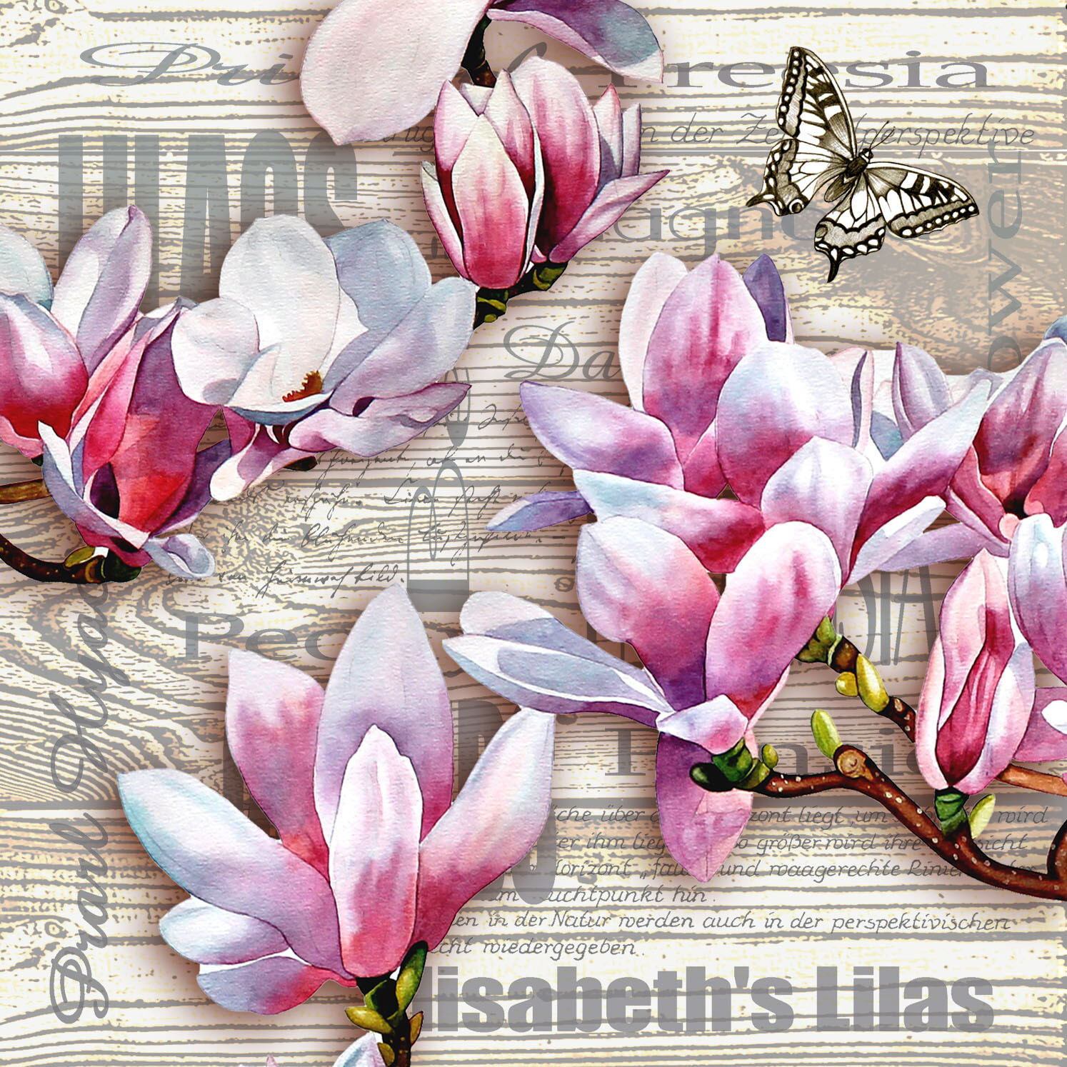 33er Serviette Elisabeth&#39;s Lilas