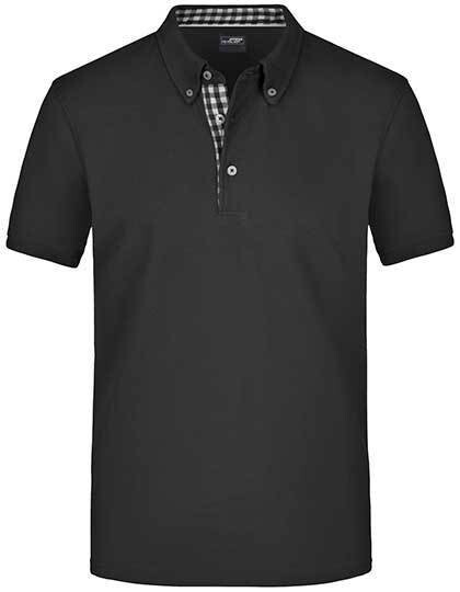 Men´s Plain Polo, Farbe: Black/Black/White
