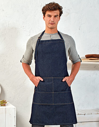 Jeans Stitch Denim Bib Apron