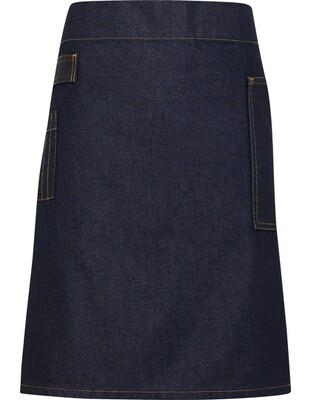 Division Waxed Look Denim Waist Apron