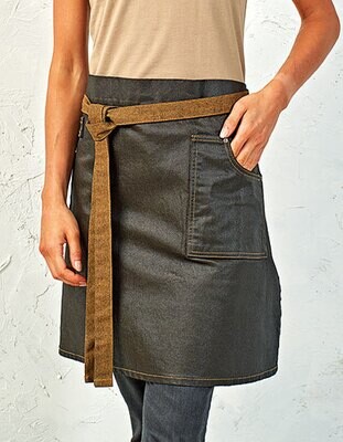 Division Waxed Look Denim Waist Apron